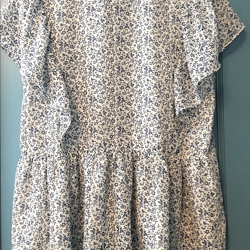 Madewell Wedgewood Blue/Egg Shell Floral Blouse - Picture 5 of 16